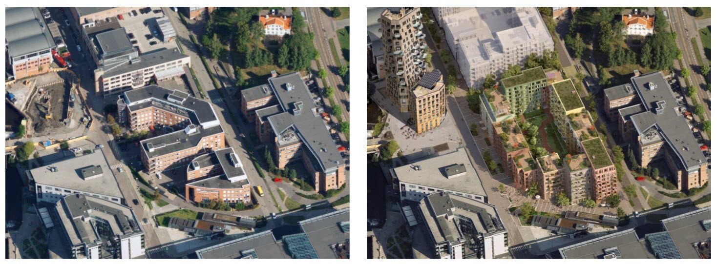 two office buildings at the property