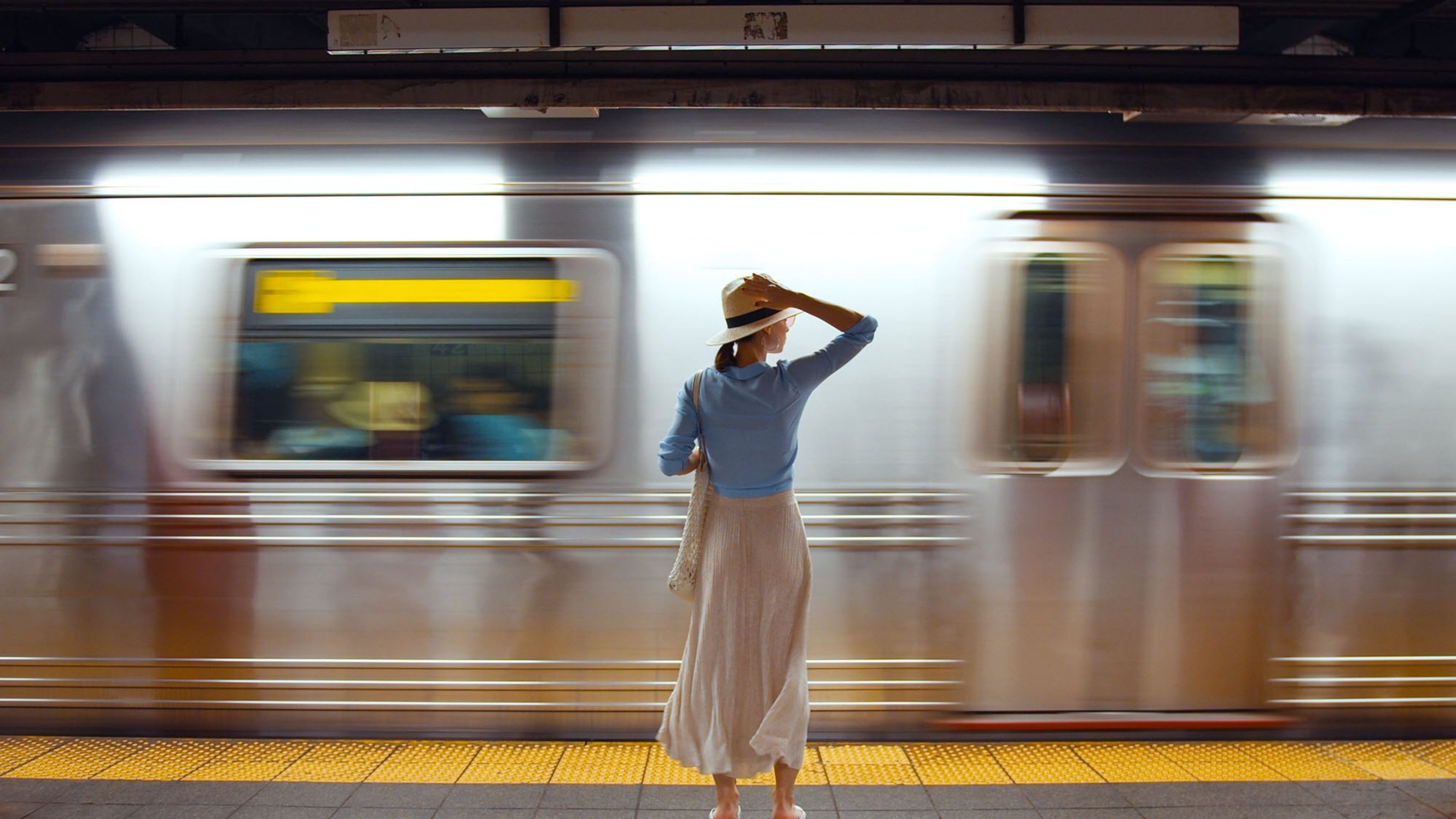 Woman waiting for the train
